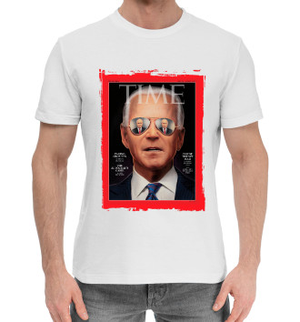 Мужская Хлопковая футболка Журнал Тайм, Байден - Путин