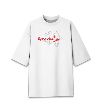 Мужская Хлопковая футболка оверсайз Азербайджан