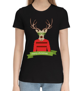 Женская Хлопковая футболка Oh my Deer