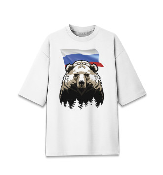 Хлопковая футболка оверсайз для девочек Россия