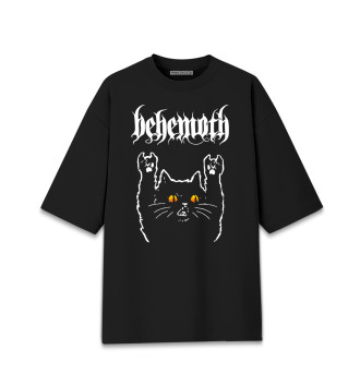 Мужская Хлопковая футболка оверсайз Behemoth Rock Cat