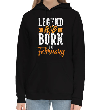 Женский Хлопковый худи Legend are born in February