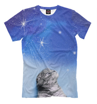 Женская футболка Кот и космос