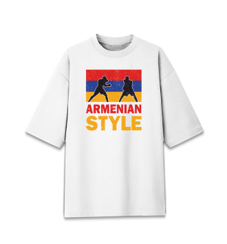 Женская Хлопковая футболка оверсайз Армянский стиль