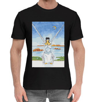 Мужская Хлопковая футболка Таро Уэйта - Двойка Мечей