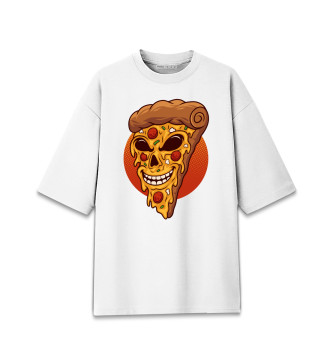 Женская Хлопковая футболка оверсайз Pizza zombi