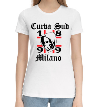 Женская Хлопковая футболка AC Milan