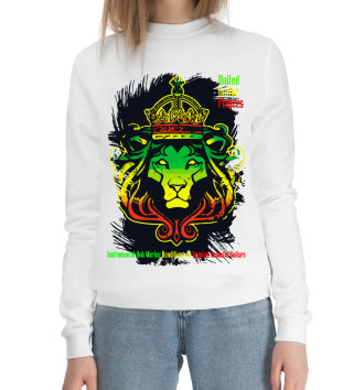 Женский Хлопковый свитшот Ямайский лев