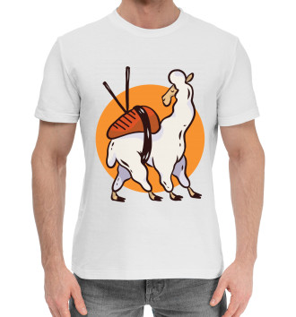 Мужская Хлопковая футболка Лама