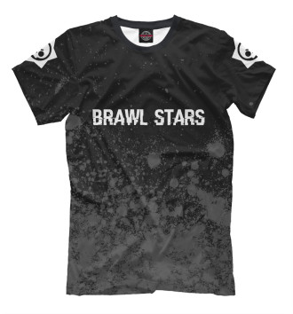 Мужская Футболка Brawl Stars Glitch Black лого на рукавах