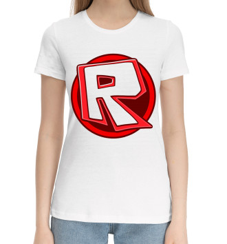 Женская Хлопковая футболка Roblox Logo