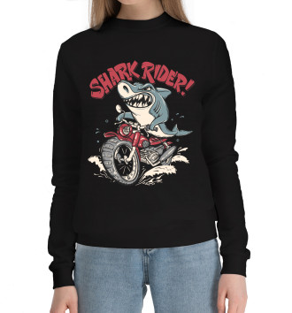 Женский Хлопковый свитшот Shark rider!