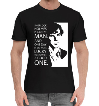 Мужская Хлопковая футболка Шерлок