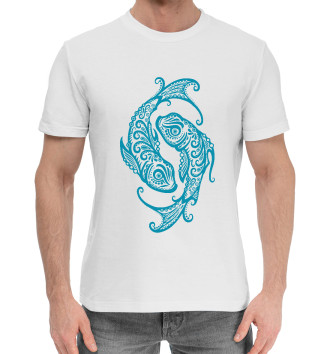 Мужская Хлопковая футболка Зодиак - Рыбы