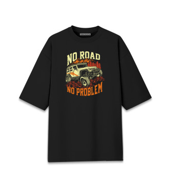 Мужская Хлопковая футболка оверсайз No Road, No Problem