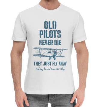 Мужская Хлопковая футболка Старые пилоты не умирают