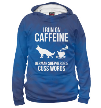 Женское Худи I Run On Caffein Shepherd