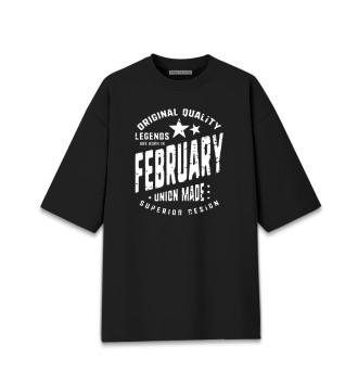Мужская Хлопковая футболка оверсайз Legends are rorn in February