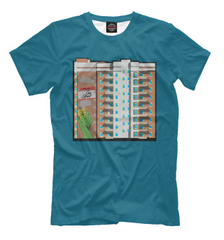 Мужская футболка Дом с рисунком