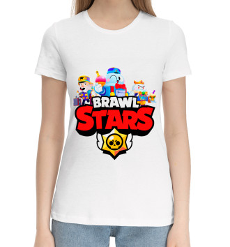 Женская Хлопковая футболка BRAWL STARS / LOU.