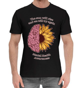 Мужская Хлопковая футболка Психическое здоровье
