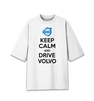 Женская Хлопковая футболка оверсайз Будь спок и води Volvo