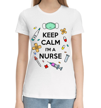 Женская Хлопковая футболка Медсестра