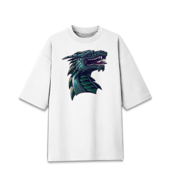 Мужская Хлопковая футболка оверсайз Дракон