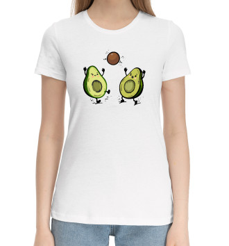 Женская Хлопковая футболка С авокадо мультяшками