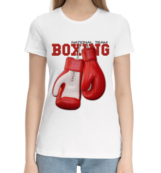 Женская Хлопковая футболка Бокс