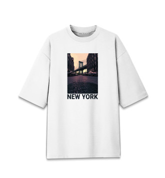 Женская Хлопковая футболка оверсайз New York