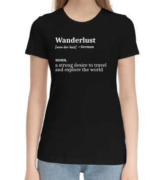Женская Хлопковая футболка Wanderlust