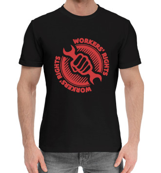 Мужская Хлопковая футболка Права рабочих