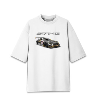 Мужская Хлопковая футболка оверсайз Mercedes AMG Motorsport