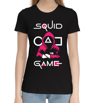 Женская Хлопковая футболка Squid game: guard-killer