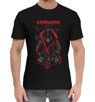 Мужская Хлопковая футболка Самурай воин