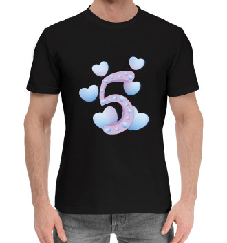 Мужская Хлопковая футболка Пятый день рождения