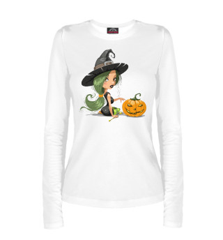 Женский лонгслив Girl with pumpkin