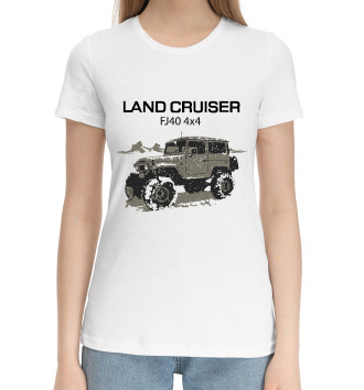 Женская Хлопковая футболка Land Cruiser FJ40 4X4