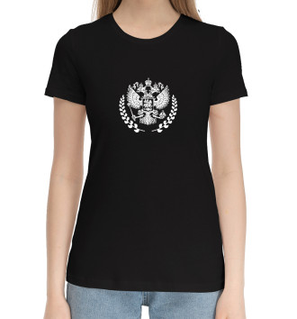 Женская Хлопковая футболка Russia - Герб