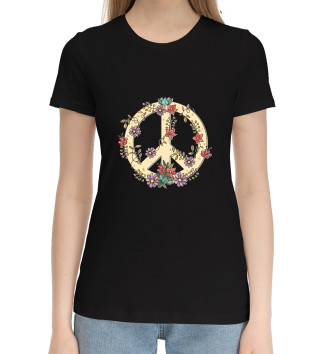 Женская Хлопковая футболка Peace