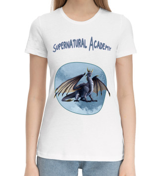 Женская Хлопковая футболка Supernatural academy