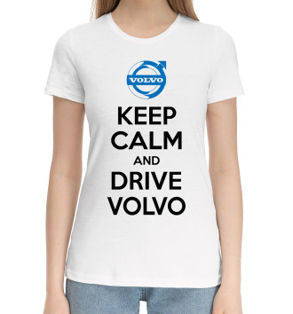 Женская Хлопковая футболка Будь спок и води Volvo