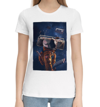 Женская Хлопковая футболка Космонавт