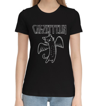 Женская Хлопковая футболка Cat-Zeppelin