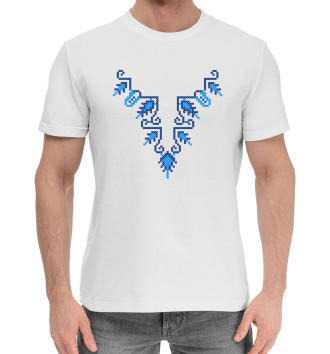Мужская Хлопковая футболка Славянский, узор,  орнамент