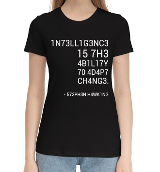 Женская Хлопковая футболка 1N73LL1G3NC3