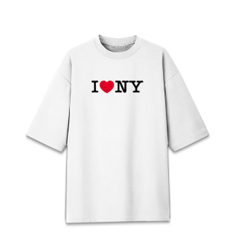 Мужская Хлопковая футболка оверсайз I Love New York