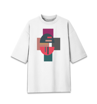 Женская Хлопковая футболка оверсайз Геометричный крест