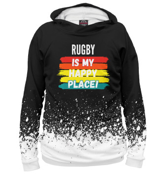 Мужское Худи Rugby Is My Happy Place!